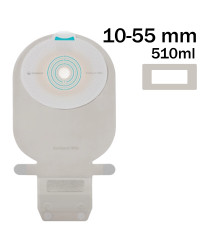 104510 Worek Stomijny Jednoczęściowy Sensura Mio MAXI 510 ml, 10-55mm Otwarty Naturalny Szary z Okienkiem Coloplast