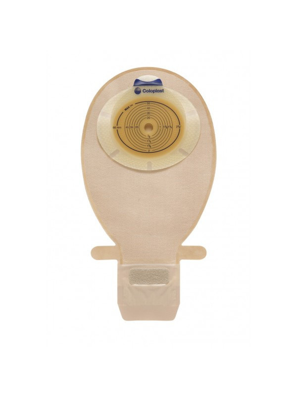 155800 Worek Koloostomijny Jednoczęściowy SenSura 10-76mm 650 ml Hide-away Otwarty Cielisty Coloplast