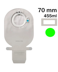 114560 Worek Dwuczęściowy SenSura Mio Click 70mm 455ml z Filtrem Otwarty Neutralny Szary z Okienkiem Coloplast