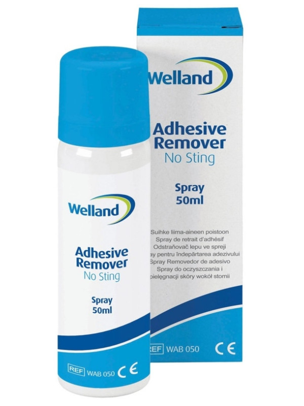 WAB050 Spray Adhesive Remover 50 ml Do Odklejania Przylepca i Zmywania Skóry Wokół Stomii Bezalkoholowe Welland