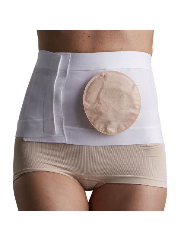 341250-05.01 Pas Brzuszny Stomijny "Corsinel Belt" L Biały Tytex- można wyciąć otwór na worek stomijny