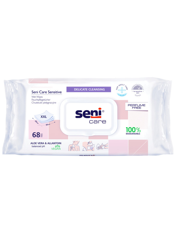 Seni chusteczki nawilżane pielęgnacyjne Sensitive 68 szt.