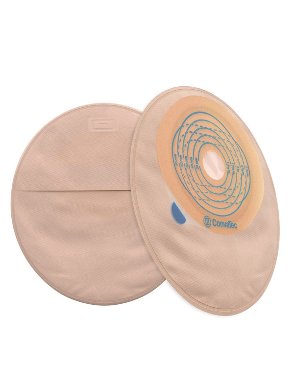 421816 Worek 1-częściowy Stomijny ConvaTec Esteem + Zamknięty Mały z Filtrem 20-70 mm Beżowy Z Okienkiem