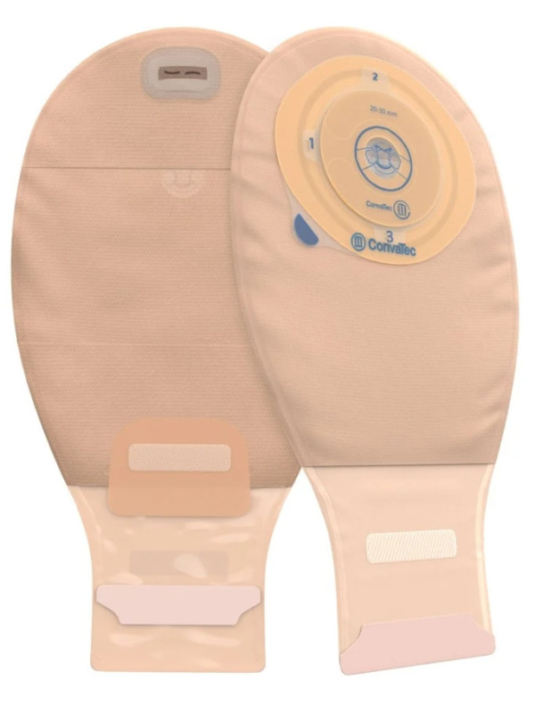 413516 Jednoczęściowy Worek Ileostomijny  Esteem+ Plastyczny z Filtrem Z Zapinką Invisiclose ConvaTec 30-40mm Otwarty Średni