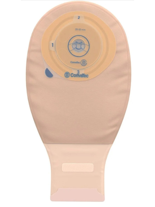 413516 Jednoczęściowy Worek Ileostomijny  Esteem+ Plastyczny z Filtrem Z Zapinką Invisiclose ConvaTec 30-40mm Otwarty Średni