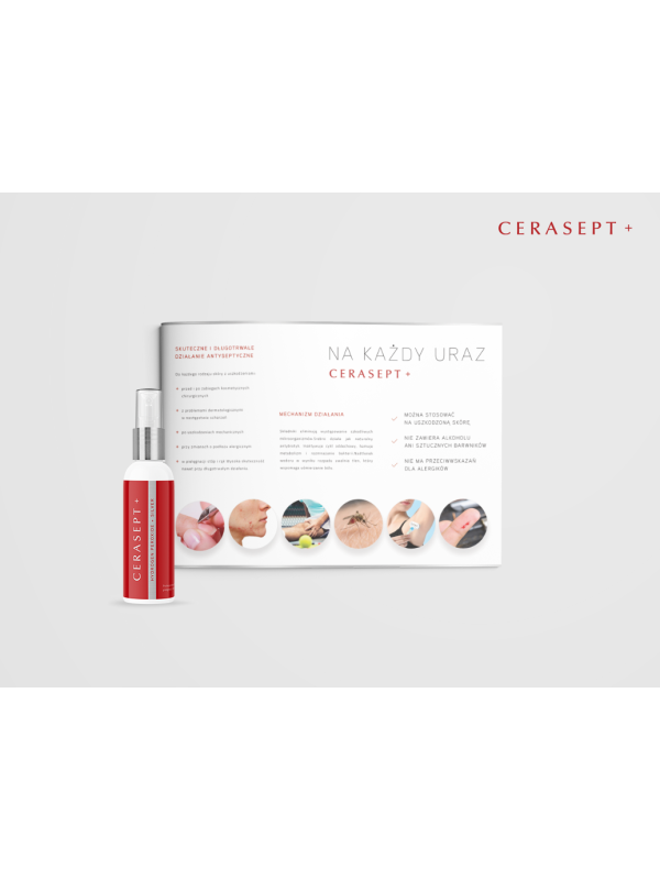 Cerasept+ Antybakteryjny Płyn Do Uszkodzonej Skóry, Na Odleżyny 100ml Ropiejąca Rana