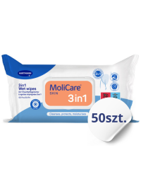 MoliCare Skin Chusteczki Nawilżane 3w1 50 szt. Do Pielęgnacji Skóry Osób Leżących i Nietrzymających Moczu