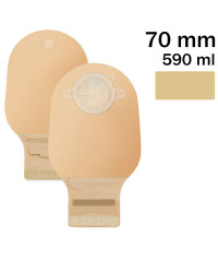 1215-70 Worek Stomijny Dwuczęściowy Nova 2 70 mm 590 ml Beż Otwarty