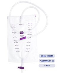 13853402 MBH QUFORA Worek Do zbiórki Moczu 2,0 L Maxi Dren 110 cm Bed/Night Bag Przezroczysty