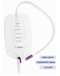 11161502 MBH QUFORA Worek Do zbiórki Moczu 0,5 L Dren 50 cm Leg Bag Premium Przezroczysty