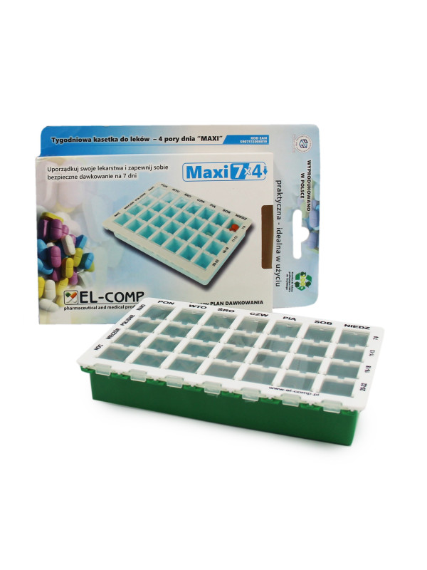 Pojemnik na Leki 4 Pory Dnia Maxi 7x4 EL-COMP