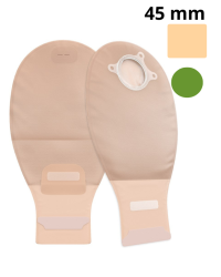 416417 Worek Otwarty Dwuczęściowy Natura® 45 mm Ileostomijny z Filtrem i Zapinką, Beżowy, Zabudowany ConvaTec