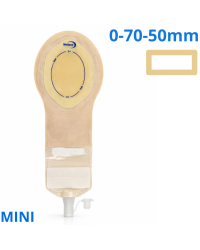 XSOP500 Worek Pediatryczny Jednoczęściowy Pedriatic Pouch Fistula Bag, Drenażowy 0-70-50 Mini Z Filtrem Beż z Okienkiem Welland