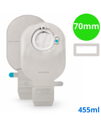 114560 Worek Dwuczęściowy SenSura Mio Click 70mm 455ml z Filtrem Otwarty Neutralny Szary z Okienkiem Coloplast