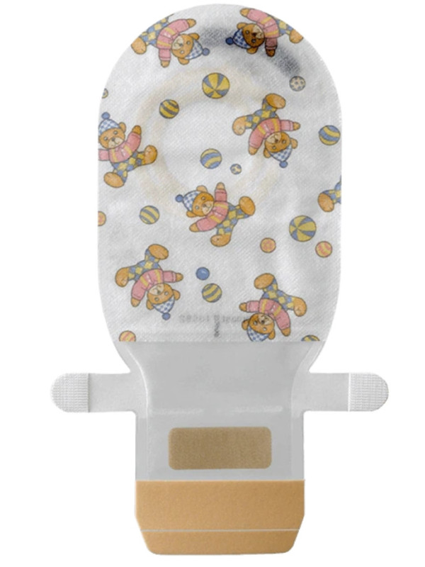 146910 Worek Stomijny Easiflex Pediatryczny Misie 17mm 105ml Otwarty Hide-away Coloplast