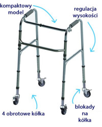 Balkonik kroczący AT02001 z obrotowymi kołami Antar