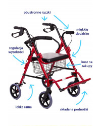 Chodzik czterokołowy z koszem Antar AT51018