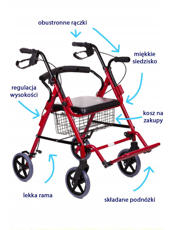 Chodzik czterokołowy z koszem Antar AT51018