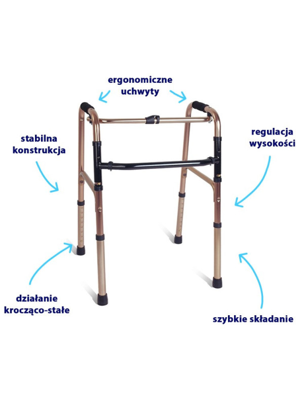 Składany balkonik aluminiowy krocząco-stały AR-001 ARmedical