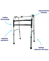 AR-003 Balkonik aluminiowy składany, dwukołowy ARmedical