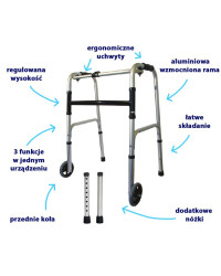 3-funkcyjny balkonik aluminiowy AR-008 – składany ARmedical
