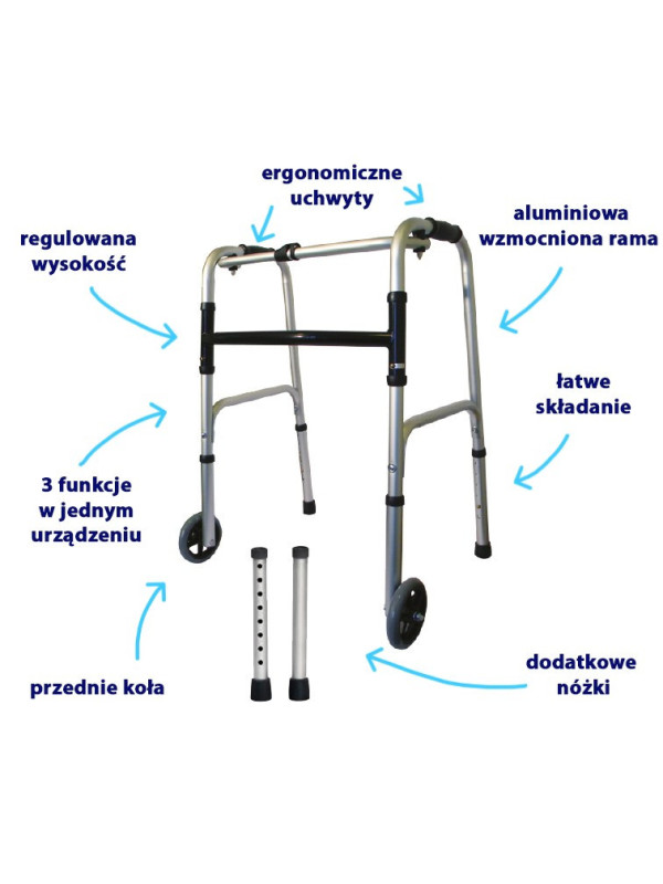3-funkcyjny balkonik aluminiowy AR-008 – składany ARmedical