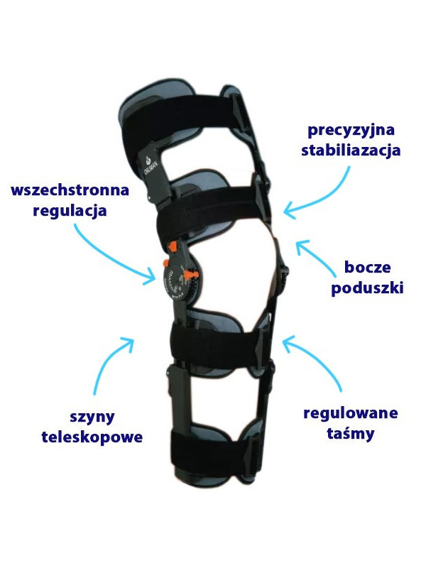 Stabilizator kolana z regulacją kąta zgięcia i wyprostu 94260 Orliman
