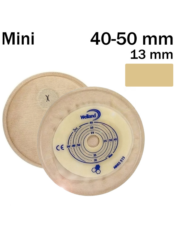 XMHSS513 Worek Jednoczęściowy Aurum Stoma Cap 13/40-50 mm Mini Zamknięty Welland Beżowy z Okienkiem Z Miodem Manuka