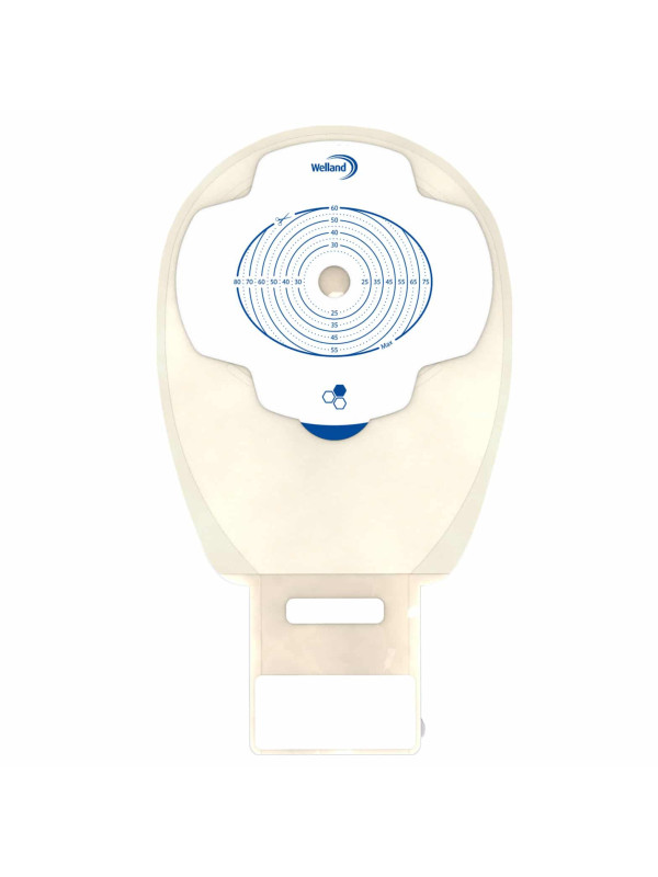 X1D1A33S Worek Jednoczęściowy Ileostomijny Aurum Plus Drainable 60-80mm 13mm Maxi Z Miodem Manuka  Przezroczysty Welland