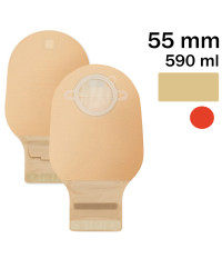 1215-55 Worek Stomijny Dwuczęściowy Nova 2 55 mm 590 ml Beż Otwarty Dansac