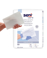 Myjki higieniczne jednorazowe niepodfoliowane dla leżących Seni Care 50 szt.