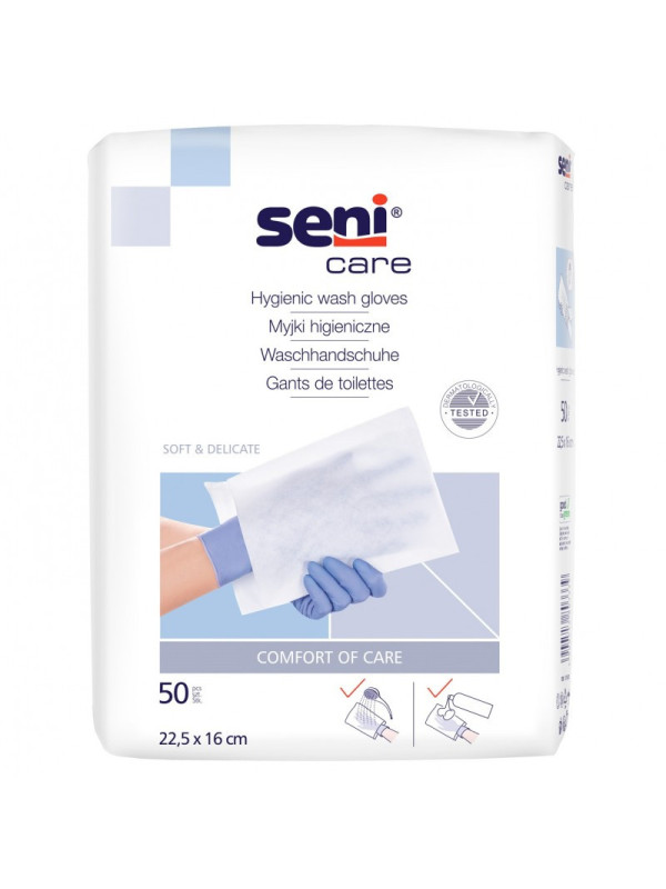 Myjki higieniczne jednorazowe niepodfoliowane dla leżących Seni Care 50 szt.