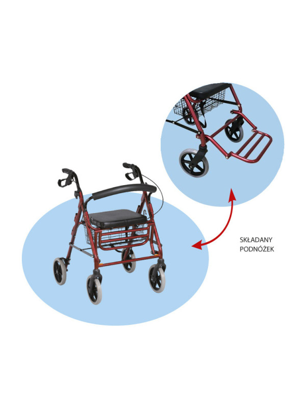 Rehabilitacyjna podpórka Comfort 4-kołowa, aluminiowa ARmedical AR-022
