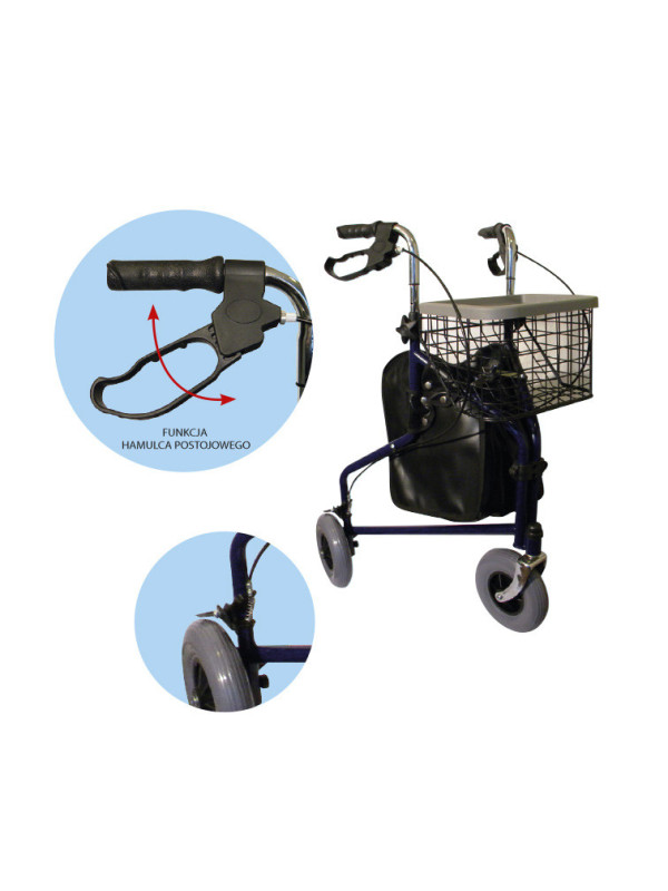 Trójkołowy balkonik AR-004 ARmedical z koszykiem i torbą