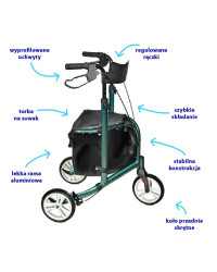 Balkonik Super Light AR-030 Armedical trójkołowy z siedziskiem