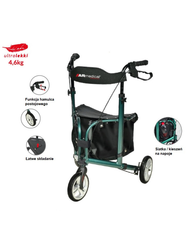 Balkonik Super Light AR-030 Armedical trójkołowy z siedziskiem