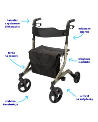 Podpórka Rehabilitacyjna AR-007 ARmedical 4-kołowa, Aluminiowa DYNAMIC