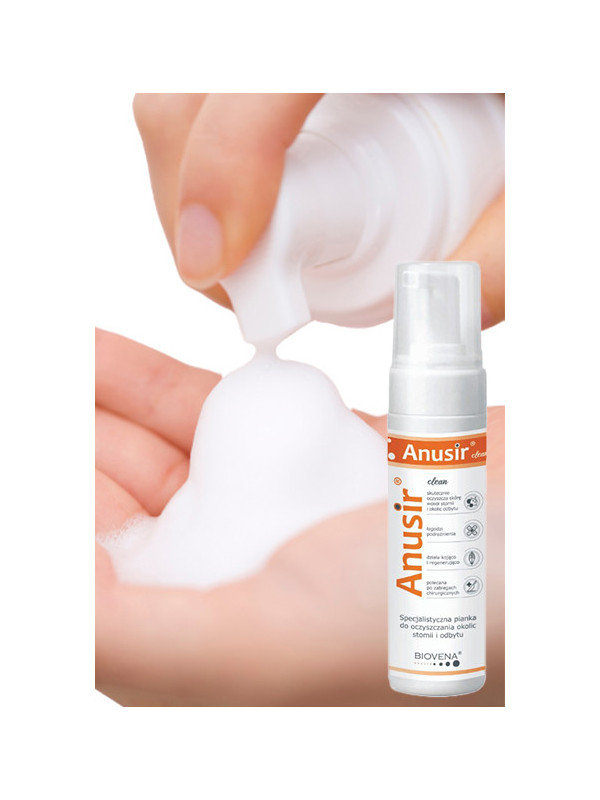 AC225 Pianka Gojąco-Oczyszczająca Do Skóry Wokół Stomii i Odbytu Hemoroidy 225 g Pielęgnacja Skóry Podrażnionej Anusir Clean