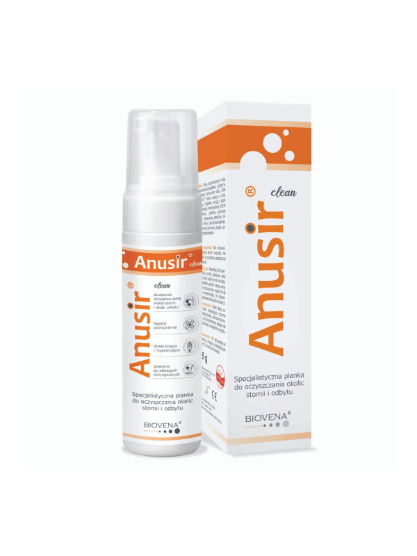 AC225 Pianka Gojąco-Oczyszczająca Do Skóry Wokół Stomii i Odbytu Hemoroidy 225 g Pielęgnacja Skóry Podrażnionej Anusir Clean