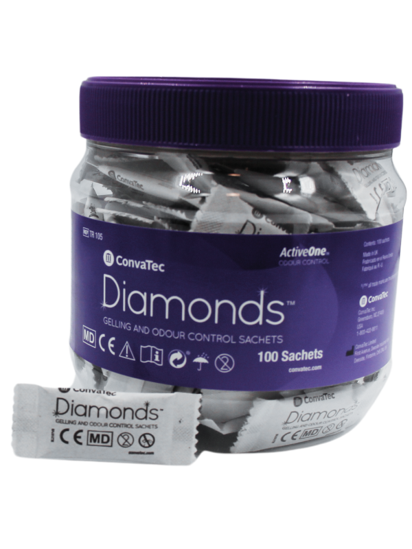 Saszetki Żelujące Diamonds Convatec 1 sztuka- Neutralizacja Zapachu i Konsystencji Stolca w Worku