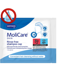 Molicare Skin Czepek do Mycia Włosów bez Wody z Szamponem i Odżywką dla Osób Leżących, Chorych i Seniorów