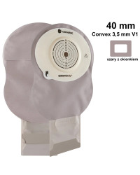 423613 Worek Ileostomijny Jednoczęściowy Esteem Body Szary z Okienkiem Otwarty Gotowy 40 mm 410 ml Convex 3,5 mm V1 Convatec