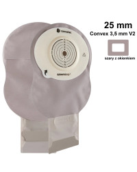 423610 Worek Stomijny Jednoczęściowy Esteem Body Otwarty Szary z Okienkiem Gotowy 25 mm 410 ml Convex 3,5 mm V2 Convatec