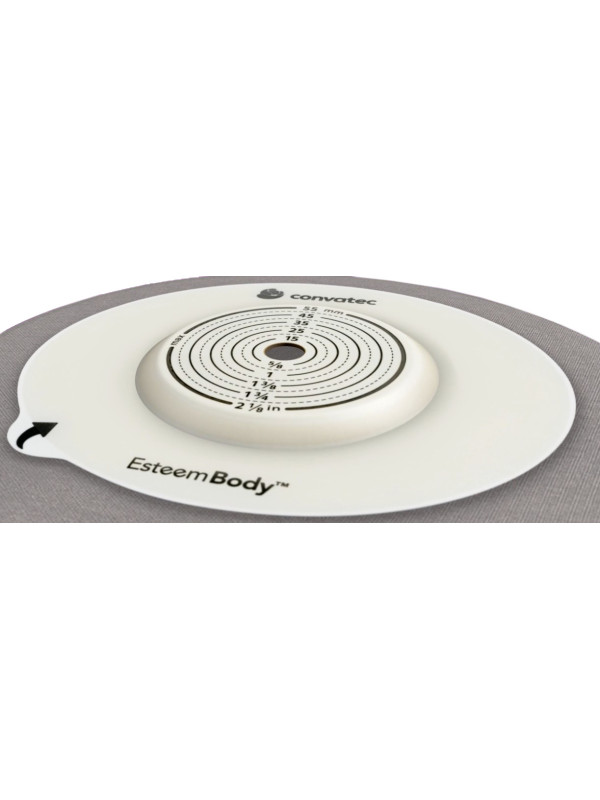 423675 Worek Stomijny Jednoczęściowy Zamknięty Esteem Body 10-25 mm Szary z Okienkiem Convex 7,0 mm 410 ml V3