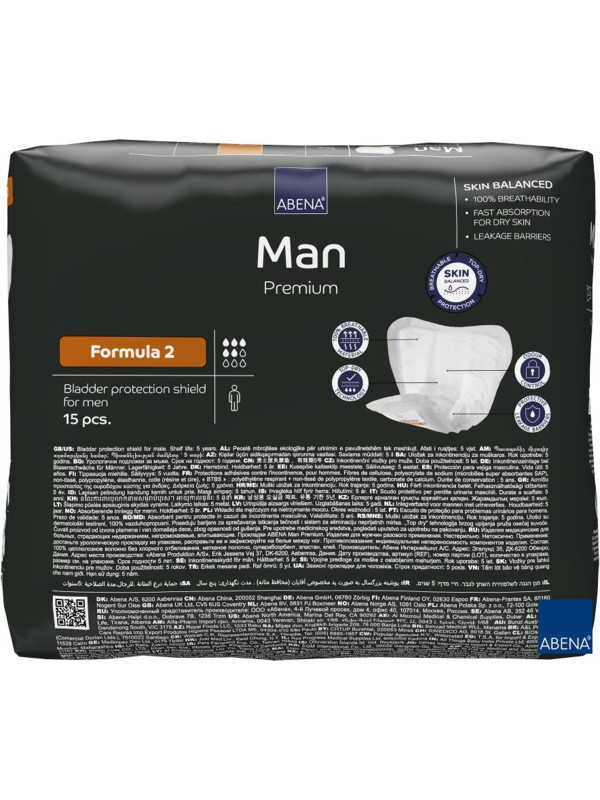 Męskie Wkładki Higieniczne Abena Man Formula 2 Średnie Nietrzymanie Moczu 700 ml
