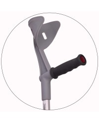 Kula łokciowa 04/MR M Mikirad z pojedynczą regulacją wysokości, stałą podpórką i miękkim uniwersalnym uchwytem