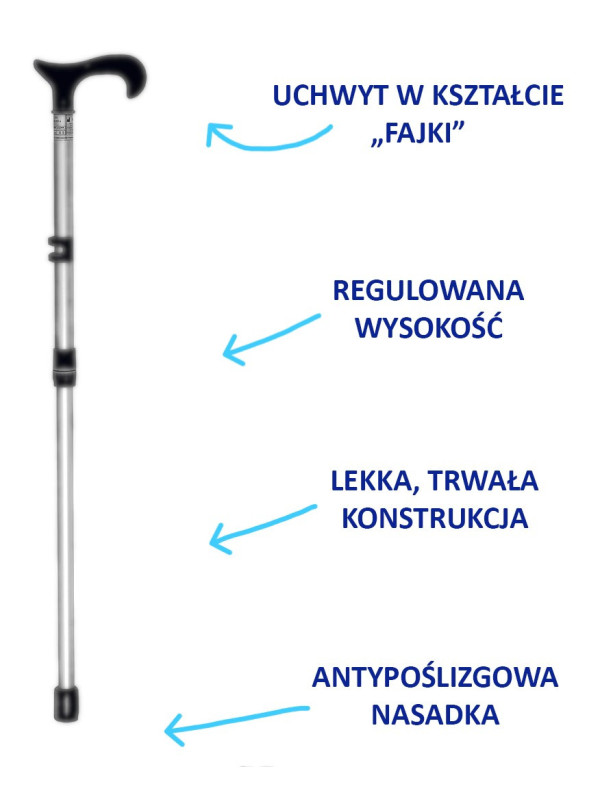 Laska do chodzenia "fajka" 12/MR.F  Mikirad