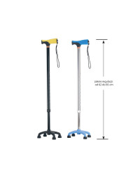 Laska inwalidzka aluminiowa AR-017 Armedical – czwórnóg niski z miękkim uchwytem