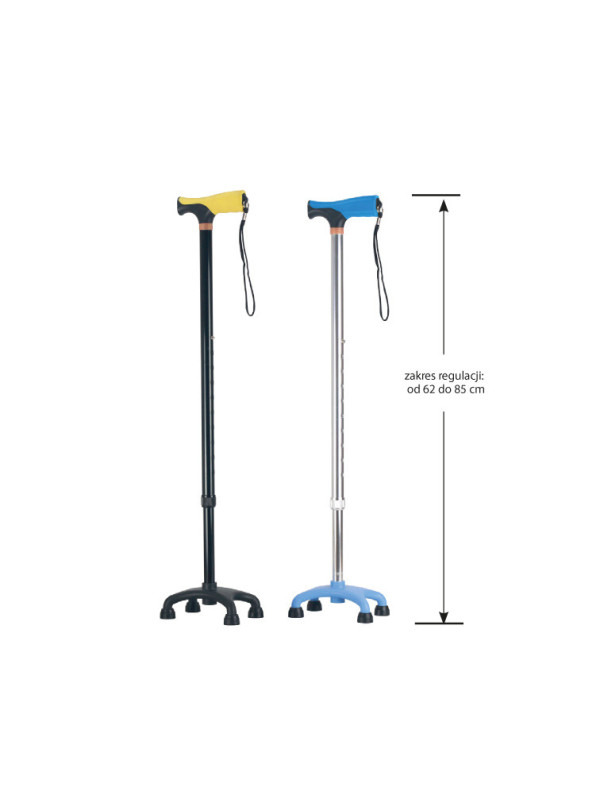 Laska inwalidzka aluminiowa AR-017 Armedical – czwórnóg niski z miękkim uchwytem