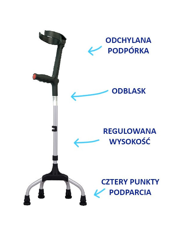 Czwórnóg z uchwytem kuli rehabilitacyjnej 16/MR.KŁ.05 Mikirad